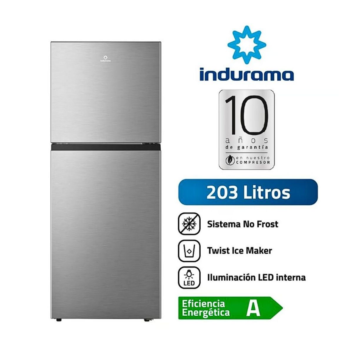 INDURAMA - Refrigeradora Indurama 203Lt Top Mount No Frost RI359I Croma
