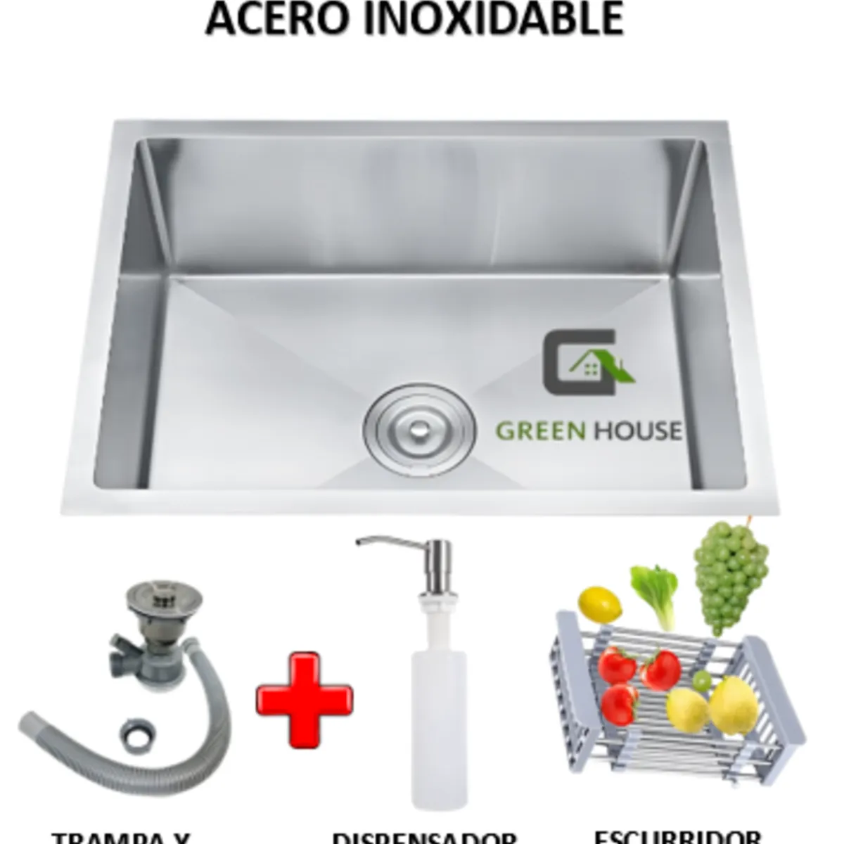 IMPORTADO MC - LAVADERO DE COCINA  44x39X23cm  ACERO INOXIDABLE