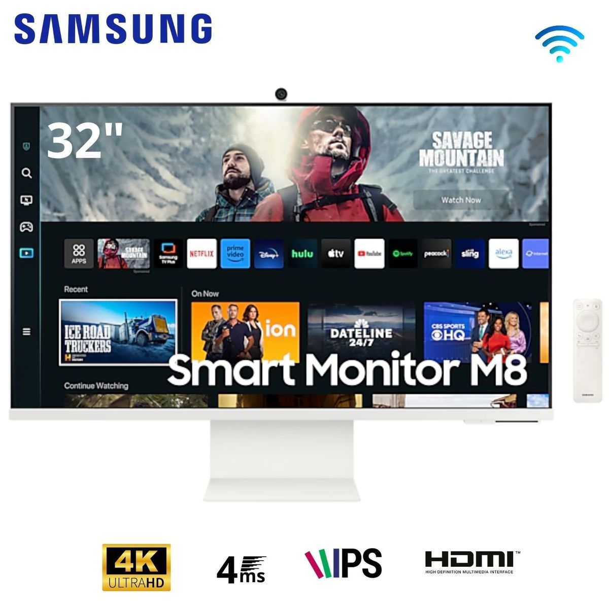 SAMSUNG - Monitor Samsung S32CM801UL 32 Cámara Web 4K - Hdmi -4Ms- Usb- Wifi