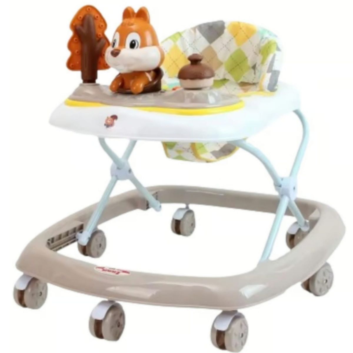 GENERICO - Andador musical de bebe didáctico Ardilla BEIGE CON BLANCO