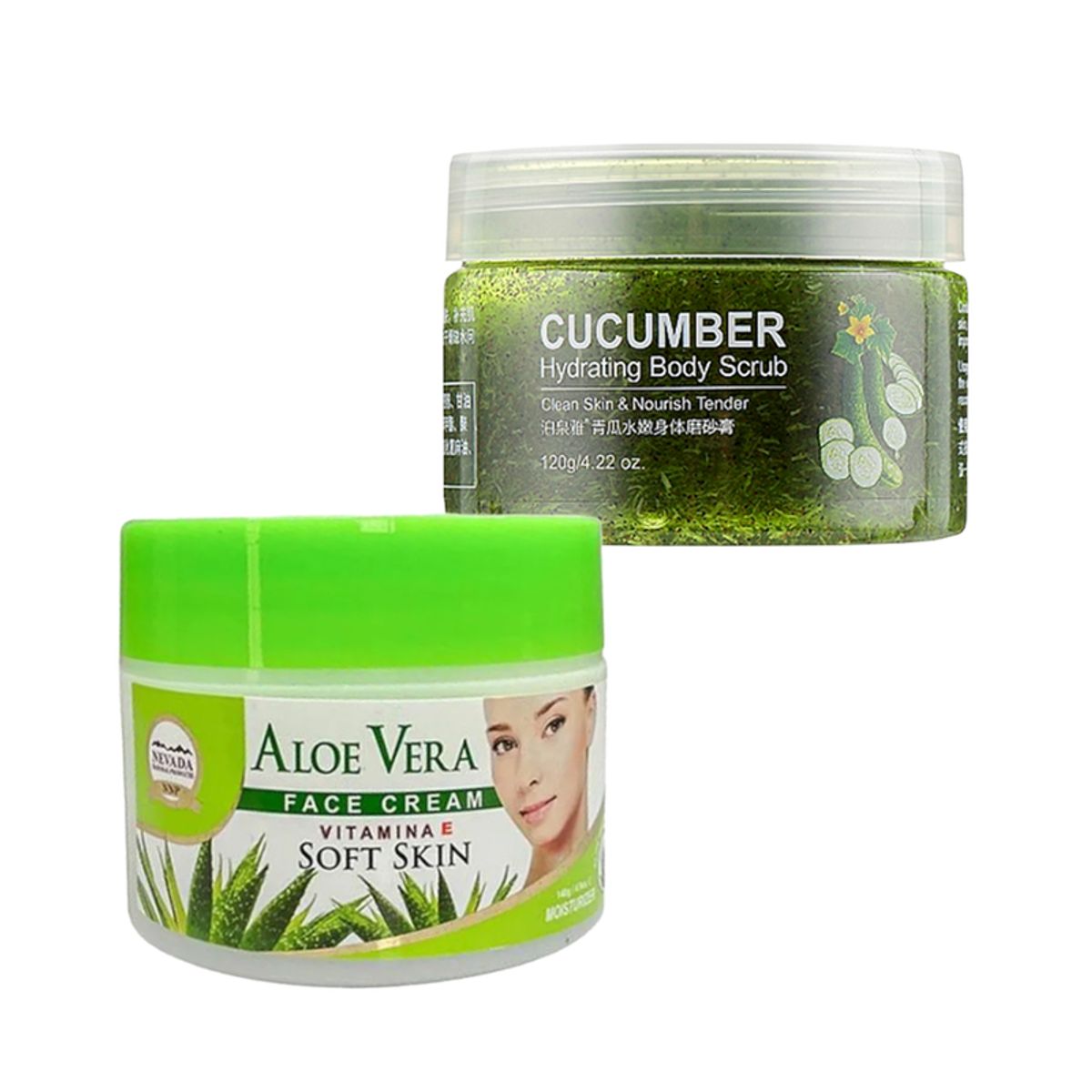 NEVADA NATURAL PRODUCTS - Crema Facial de aloe vera + Crema Hidratante con Pepino