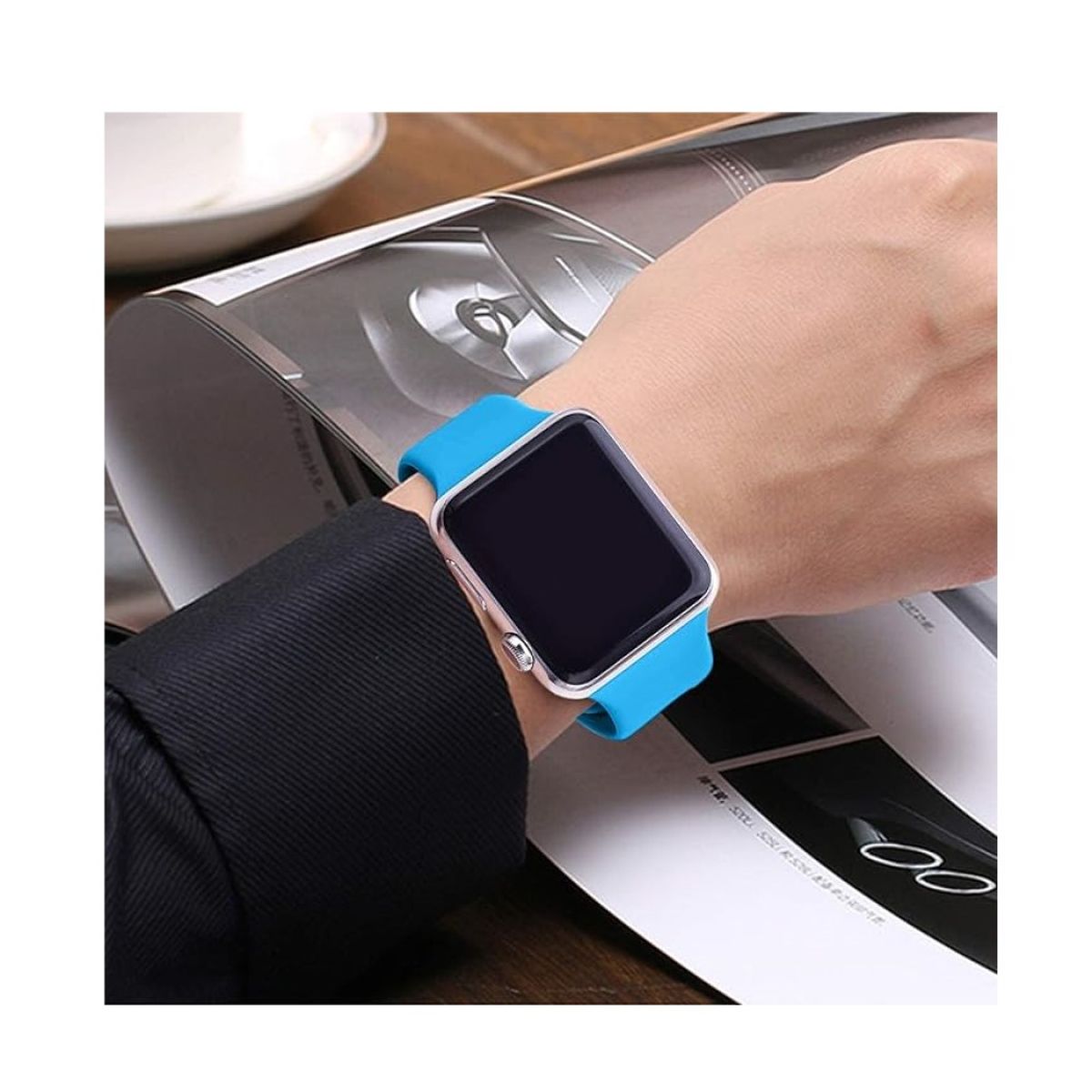 GENERICO - CORREA DE SILICONA PARA WATCH 38-40-41-42 MM AZUL OCEANO