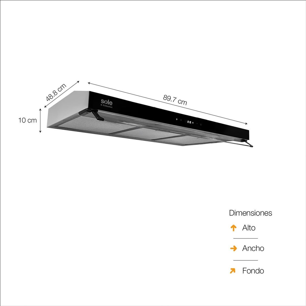 SOLE - Campana Extractora Sole S-Collection Slim Inox 90cm