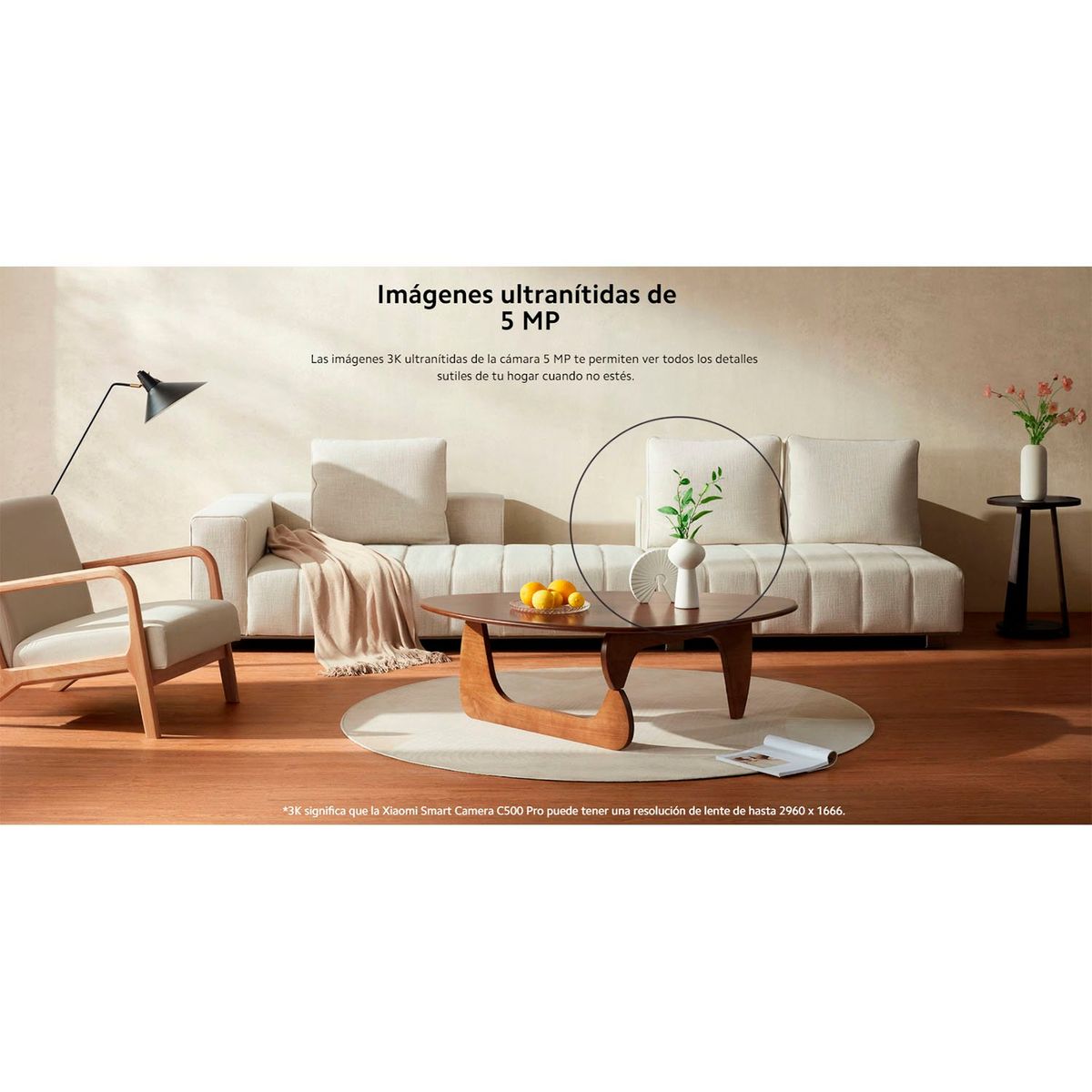 XIAOMI - Cámara Seguridad Xiaomi C500 Wi-Fi 3K 5MP Inteligente Gira 360º