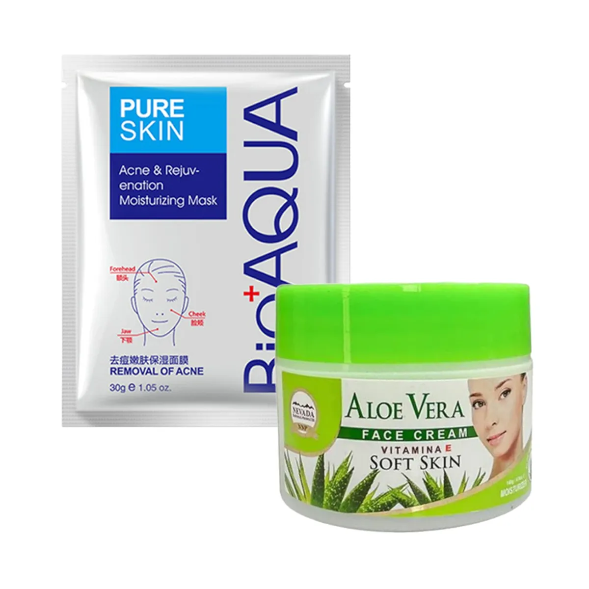 NEVADA NATURAL PRODUCTS - Crema Facial de aloe vera + Mascarilla Facial Pure Skin