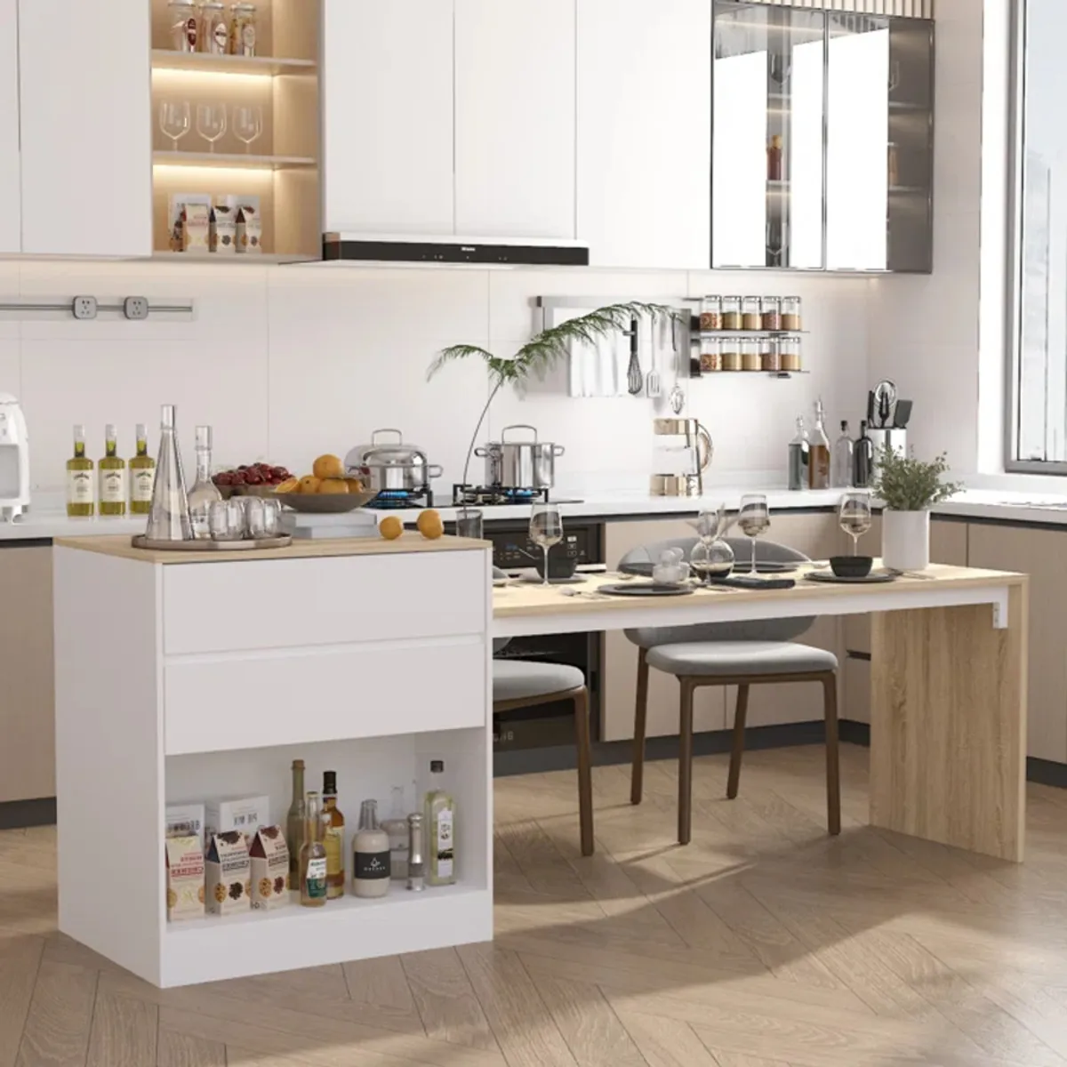 TU MESITA - Isla para Cocina Moderna Ventura color BlancoDuna TU MESITA