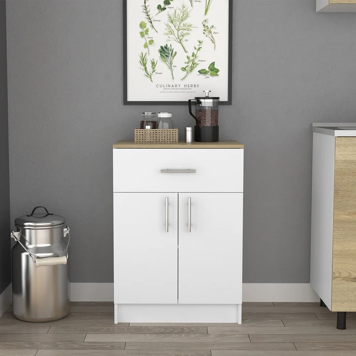 TU MESITA - Alacena de Cocina Margot color BlancoDuna 1 cajón 2 puertas TU MESITA