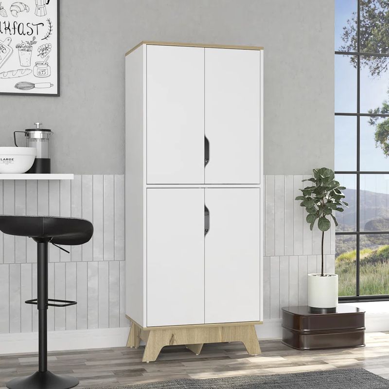 TU MESITA - Alacena Multiusos Chema color Blanco 4 puertas TU MESITA