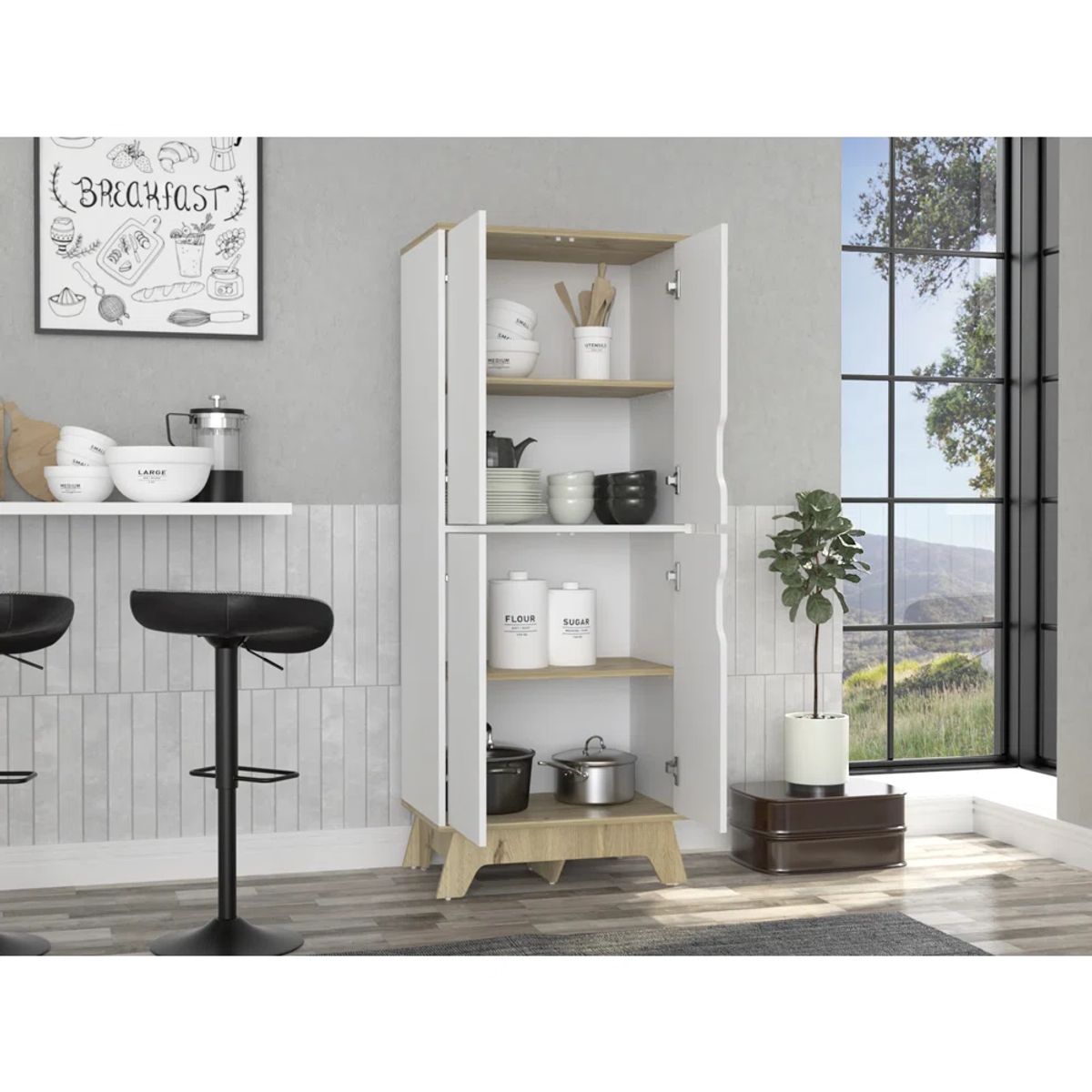 TU MESITA - Alacena Multiusos Chema color Blanco 4 puertas TU MESITA