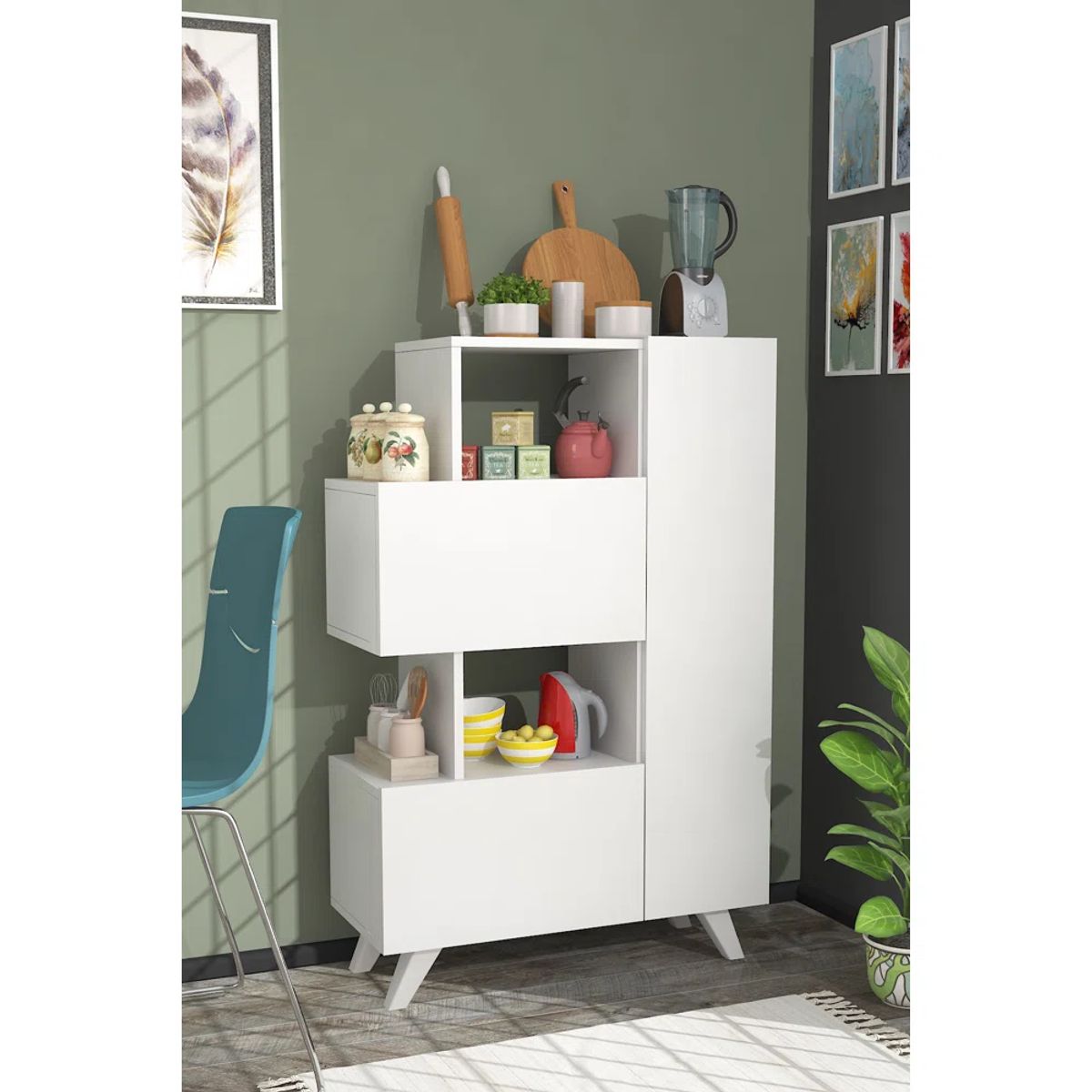 TU MESITA - Práctica Alacena de Cocina Rita color Blanco 3 puertas TU MESITA