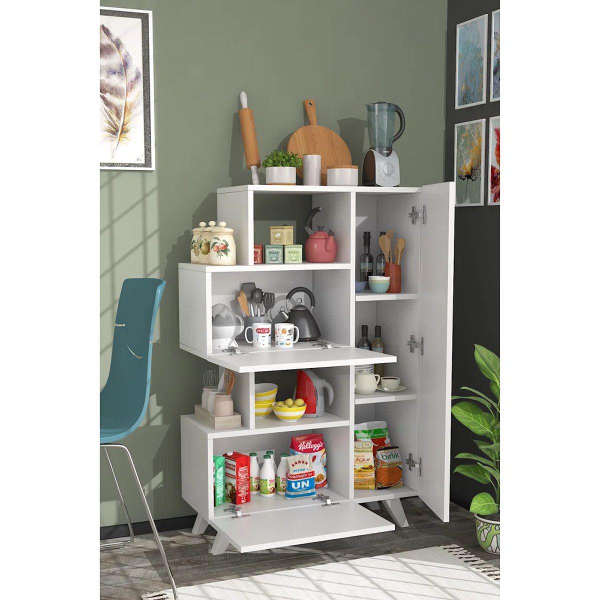 TU MESITA - Práctica Alacena de Cocina Rita color Blanco 3 puertas TU MESITA