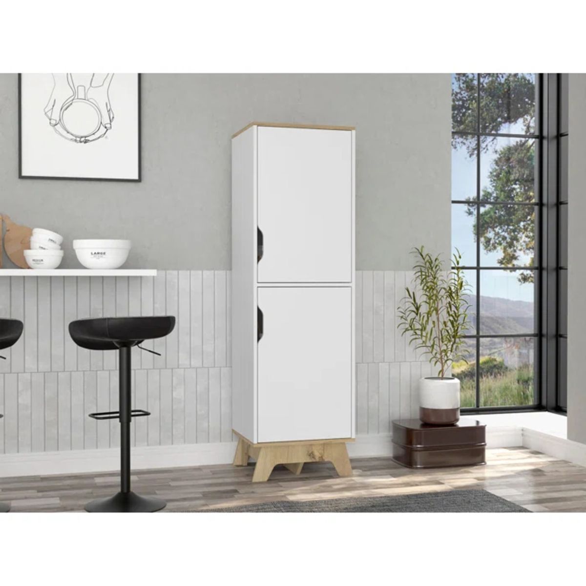 TU MESITA - Alacena Multiusos Rosy 2 puertas color BlancoDuna TU MESITA