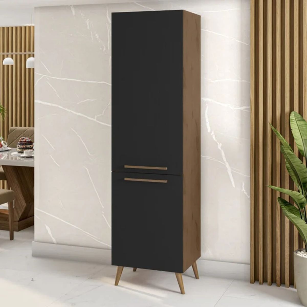 TU MESITA - Alacena Multiusos Andy color MarrónNegro 2 puertas TU MESITA