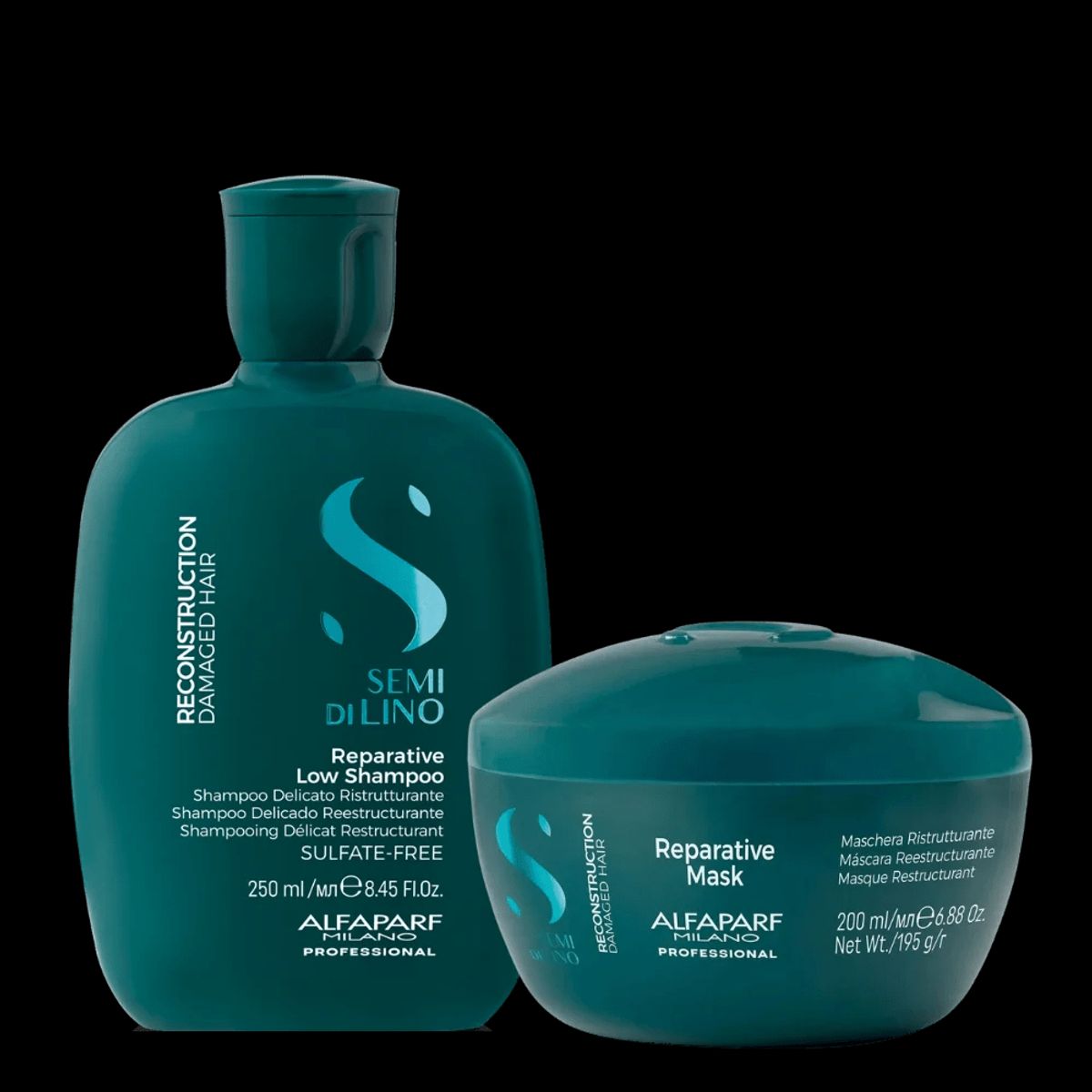 ALFAPARF MILANO - ALFAPARF SEMI DI LINO  Reparative Shampoo 250 ml + Mask 200 ml