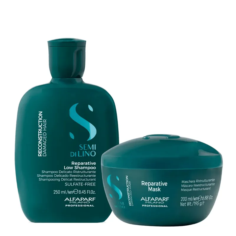 ALFAPARF MILANO - ALFAPARF SEMI DI LINO  Reparative Shampoo 250 ml + Mask 200 ml