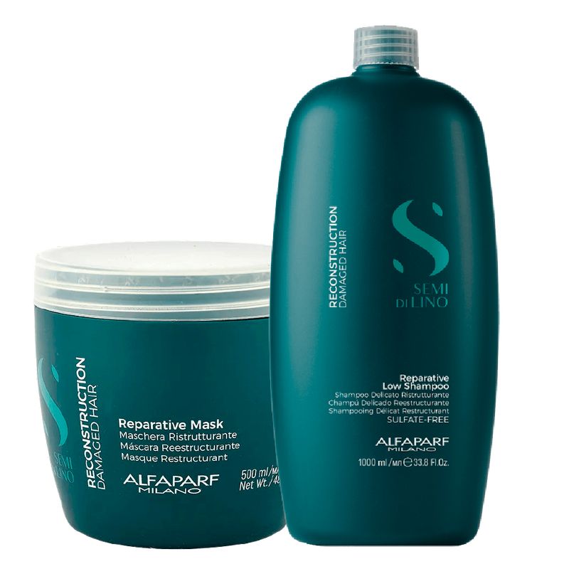 ALFAPARF MILANO - ALFAPARF SEMI DI LINO  Reparative Dúo Shampoo 1 L + Mask 500 ml