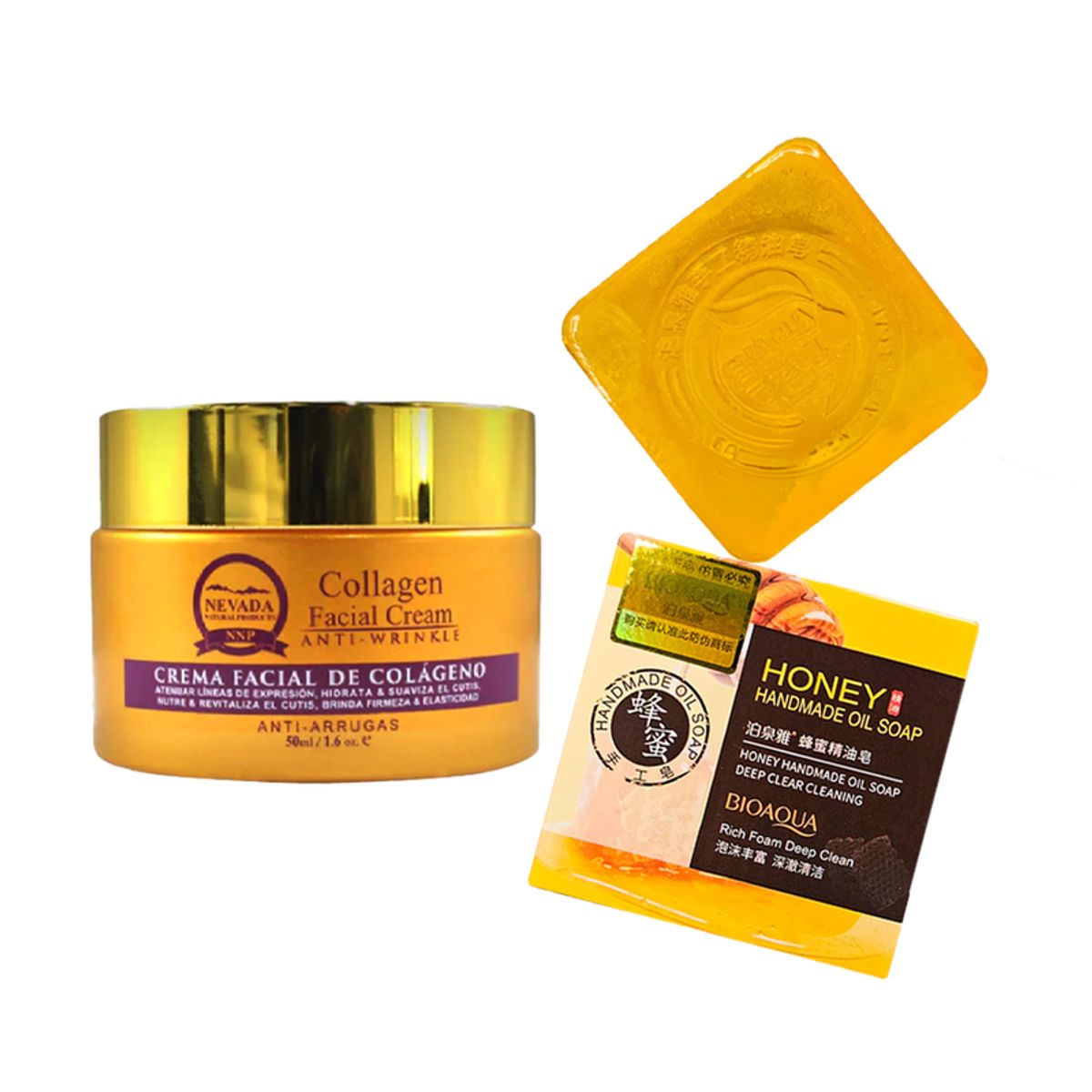 NEVADA NATURAL PRODUCTS - Crema Facial Antiarrugas + Jabón Natural con Miel