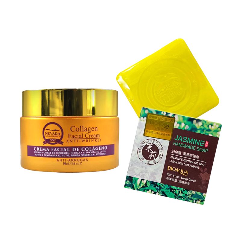 NEVADA NATURAL PRODUCTS - Crema Facial Antiarrugas + Jabón Natural de Jazmines