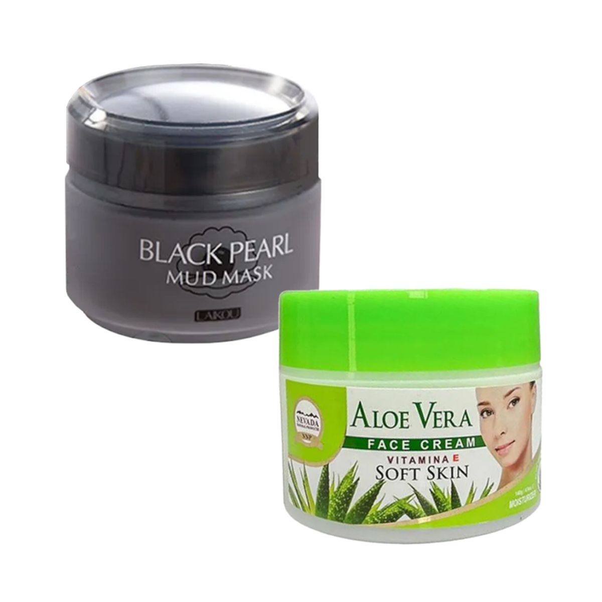 NEVADA NATURAL PRODUCTS - Crema Facial de aloe vera + Mascarilla De Barro Perlas Negras