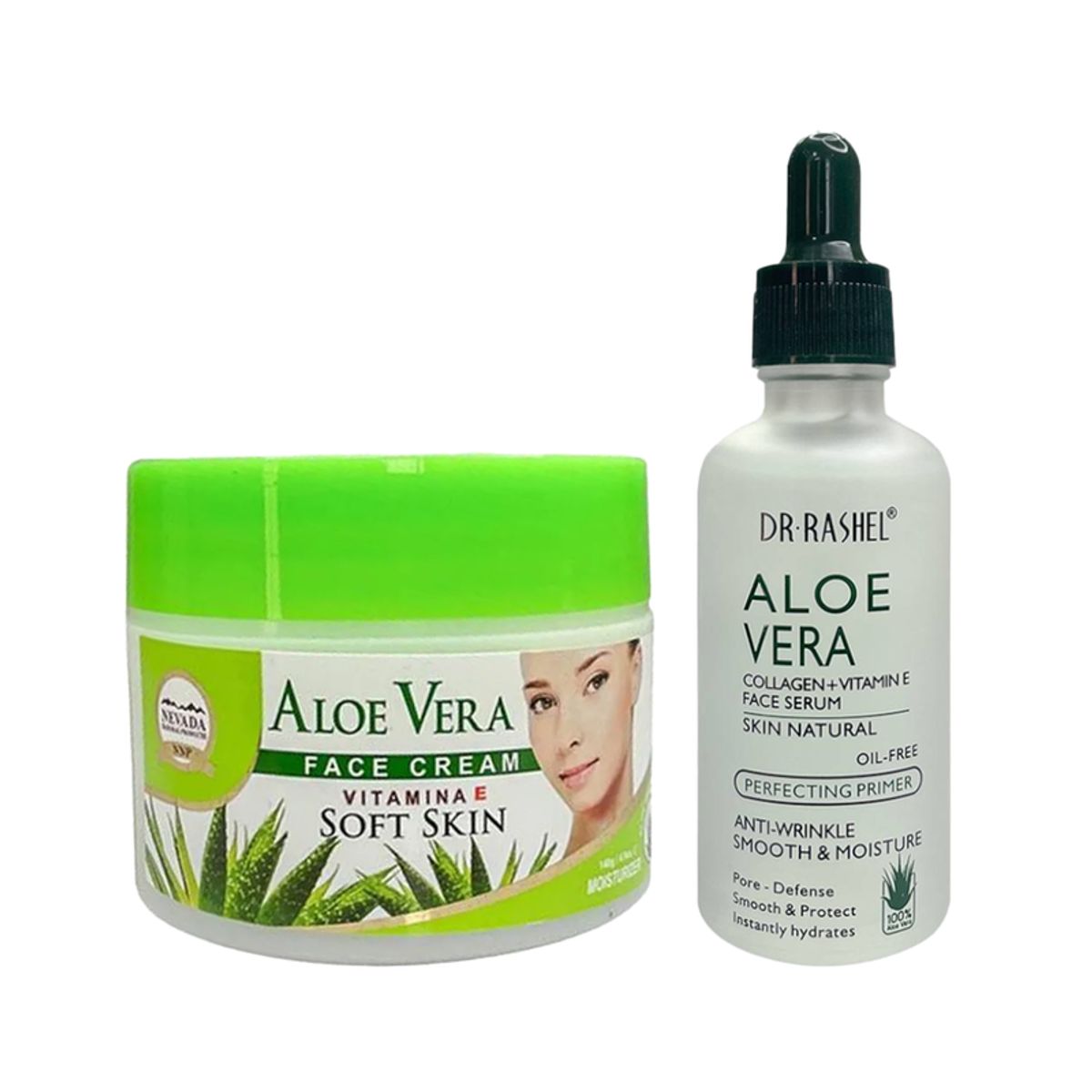 NEVADA NATURAL PRODUCTS - Crema Facial de aloe vera + Suero aloe vera y vitamina E