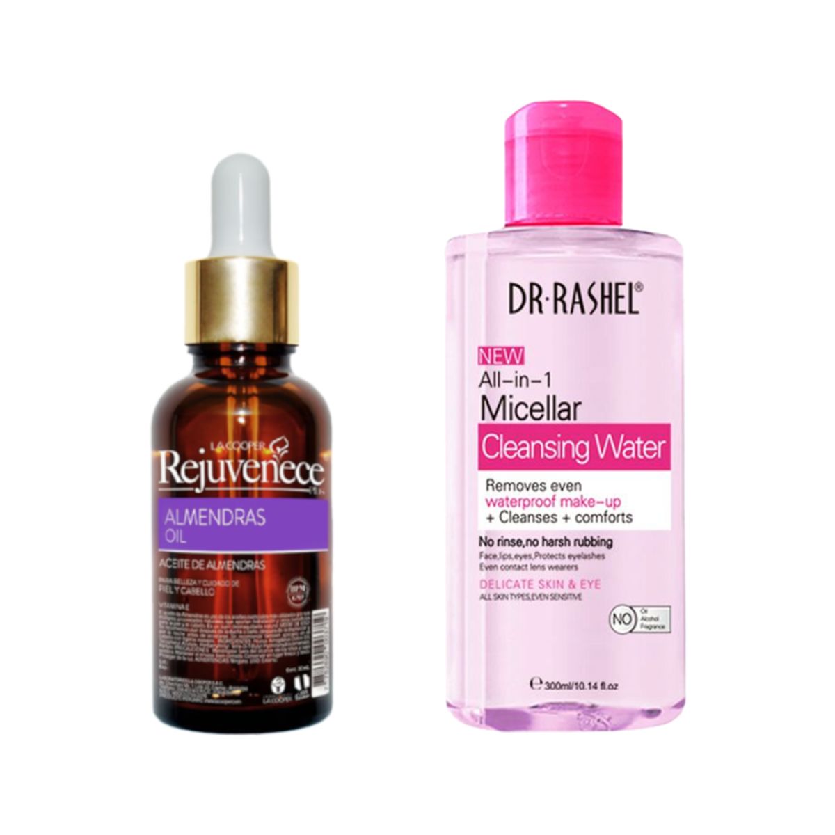 GENERICO - Aceite Facial de Vitamina E + Agua Limpiadora Micelar Rosa