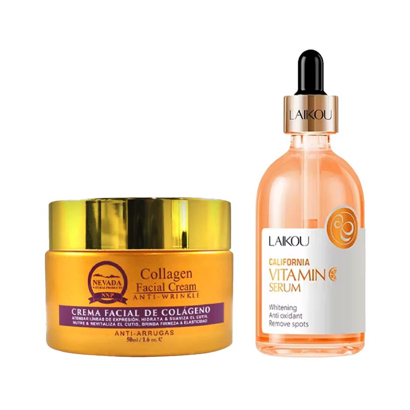 NEVADA NATURAL PRODUCTS - Crema Facial Antiarrugas +Serum Facial Vitamina C California