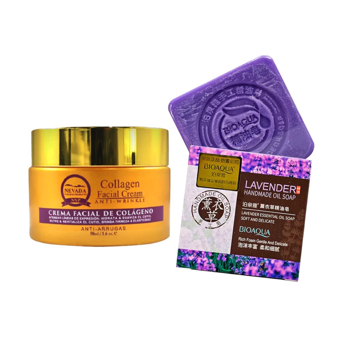 NEVADA NATURAL PRODUCTS - Crema Facial Antiarrugas + Jabón Natural con Lavanda
