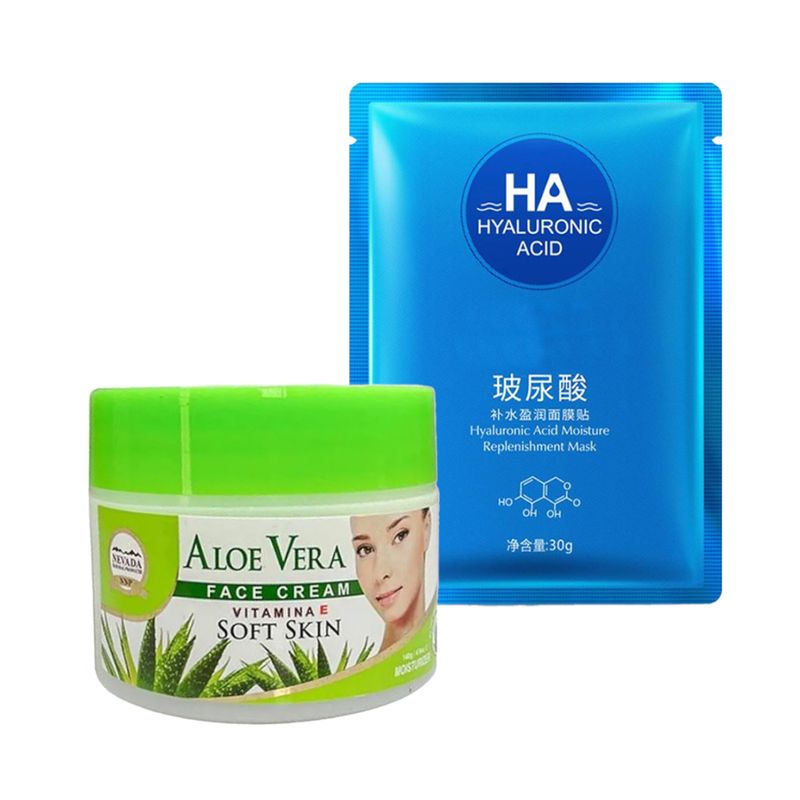 NEVADA NATURAL PRODUCTS - Crema Facial de aloe vera + Mascarilla Facial Hialurónico
