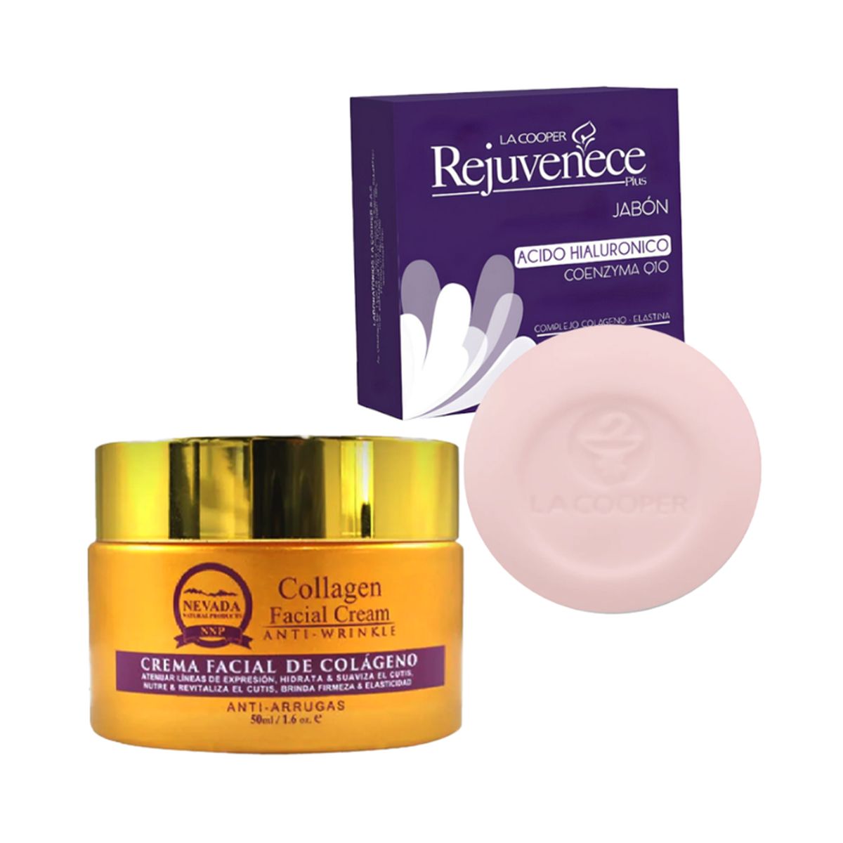 NEVADA NATURAL PRODUCTS - Crema Facial Antiarrugas + Jabón con AH & Coenzima Q10