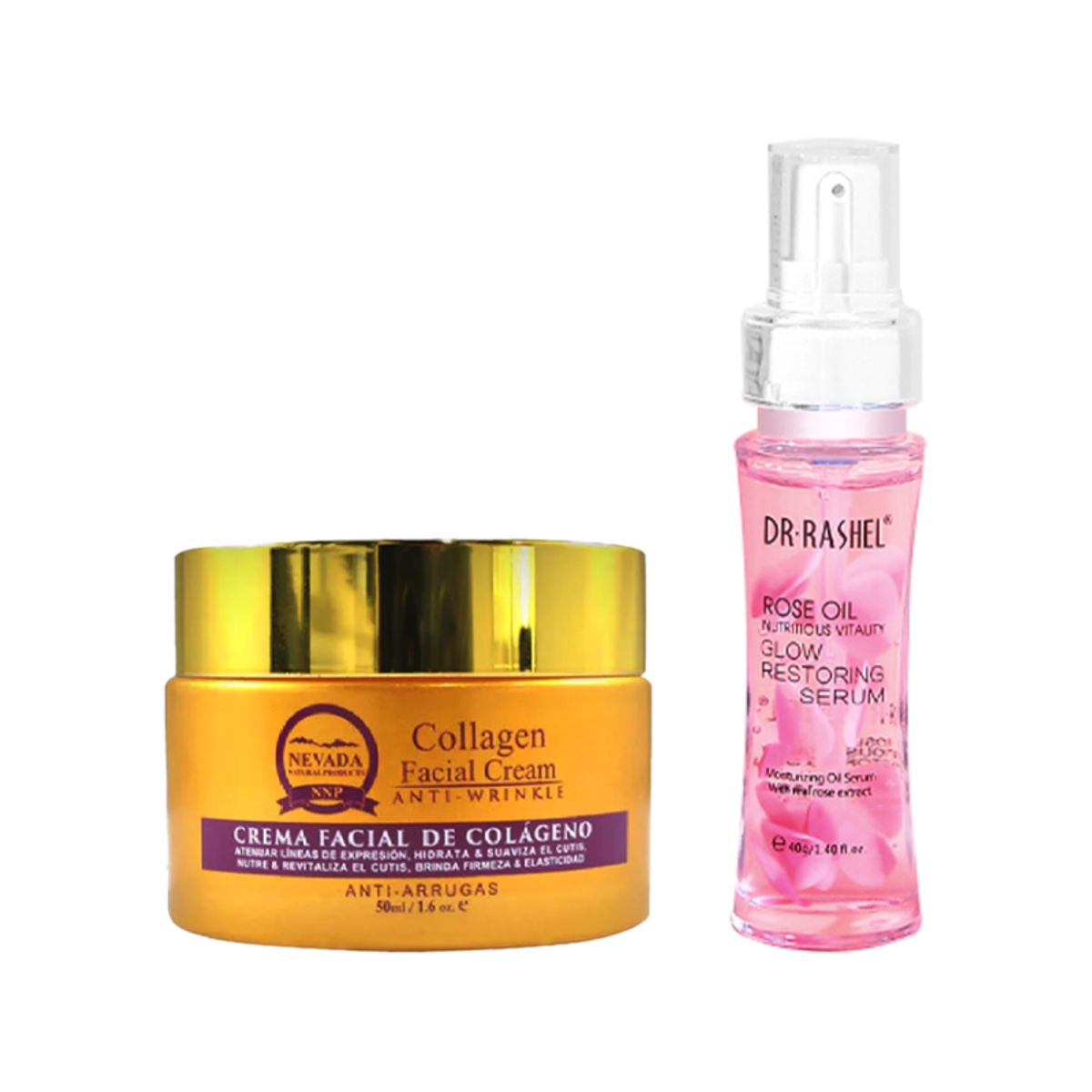 NEVADA NATURAL PRODUCTS - Crema Facial Antiarrugas + Suero Aceite de Rosa