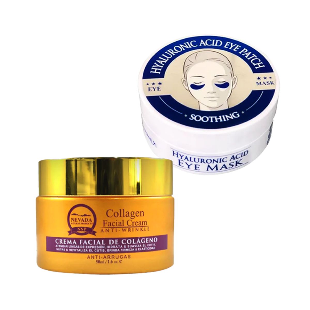 NEVADA NATURAL PRODUCTS - Crema Facial Antiarrugas + Parches de Ojos AH