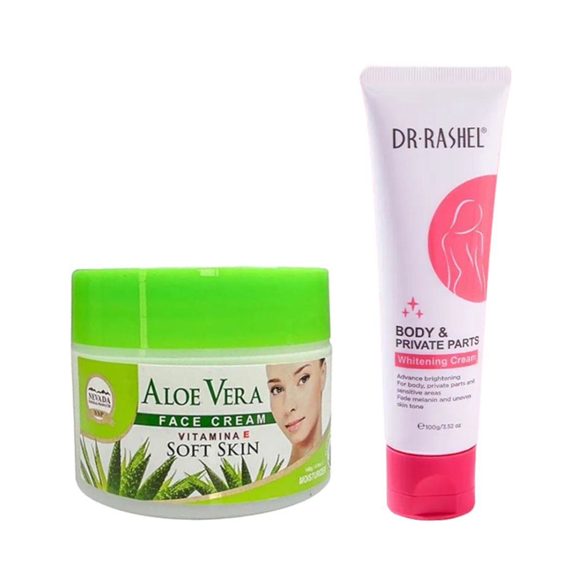 NEVADA NATURAL PRODUCTS - Crema Facial de aloe vera + Crema Blanqueadora zona intima