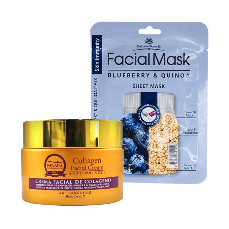 NEVADA NATURAL PRODUCTS - Crema Facial Antiarrugas + Máscara Arándano y Quinoa