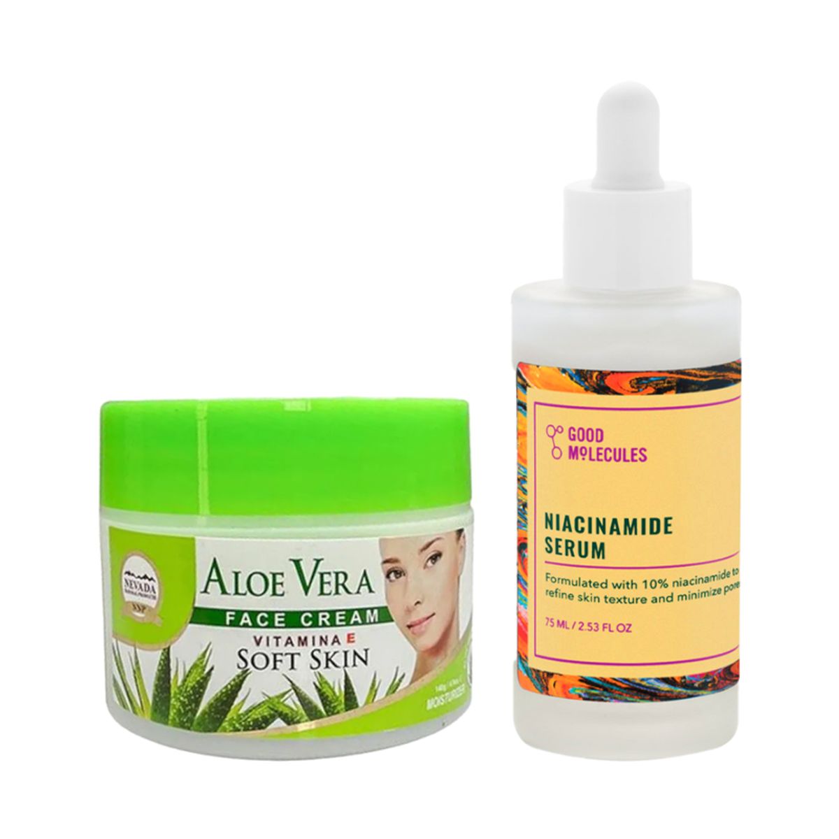 NEVADA NATURAL PRODUCTS - Crema Facial de aloe vera + Serum de Niacinamide