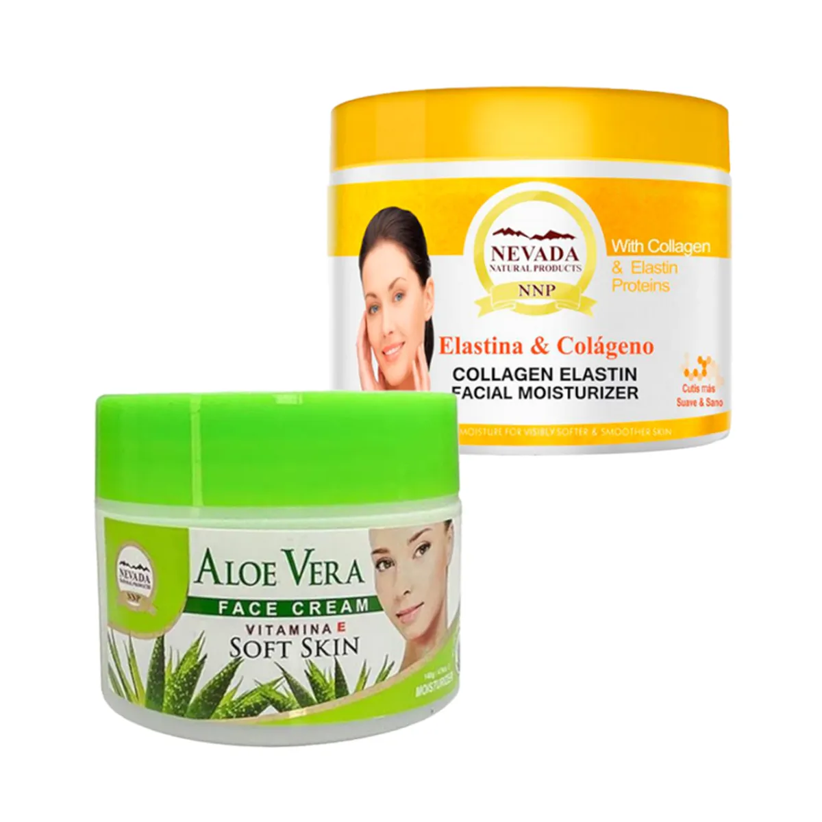 NEVADA NATURAL PRODUCTS - Crema Facial de aloe vera + Crema Elastina y colágeno
