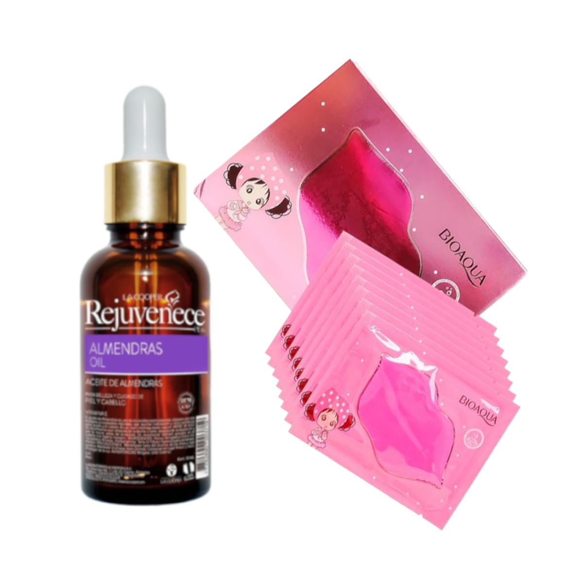 GENERICO - Aceite Facial Vitamina E + Mascarilla labial de Colágeno Rosa