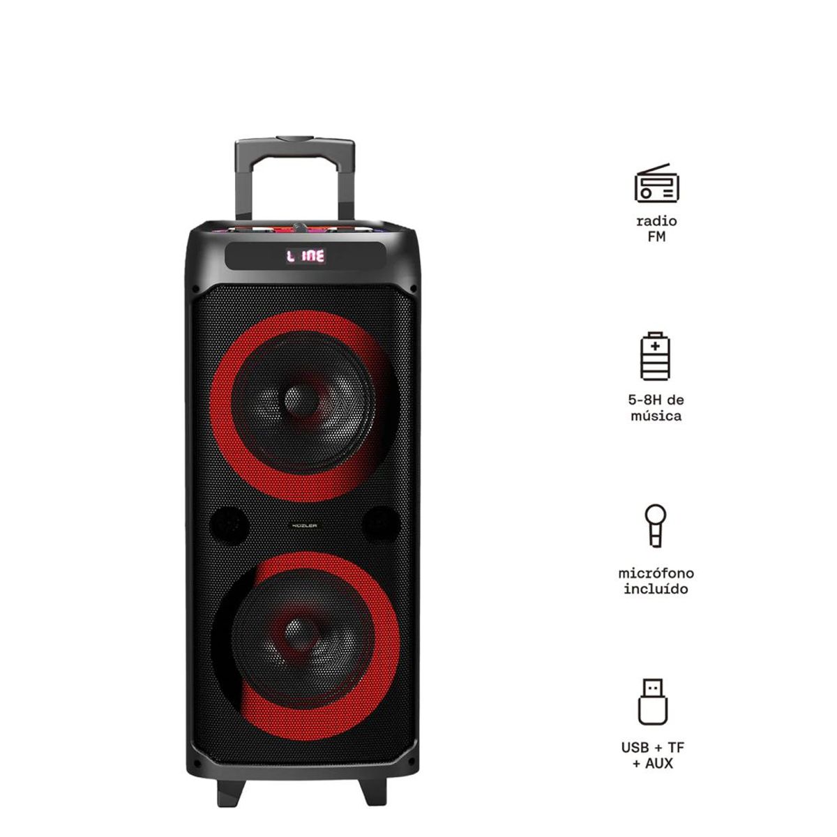 KUZLER - Parlante Party Box Karaoke 1200 W Helge-101