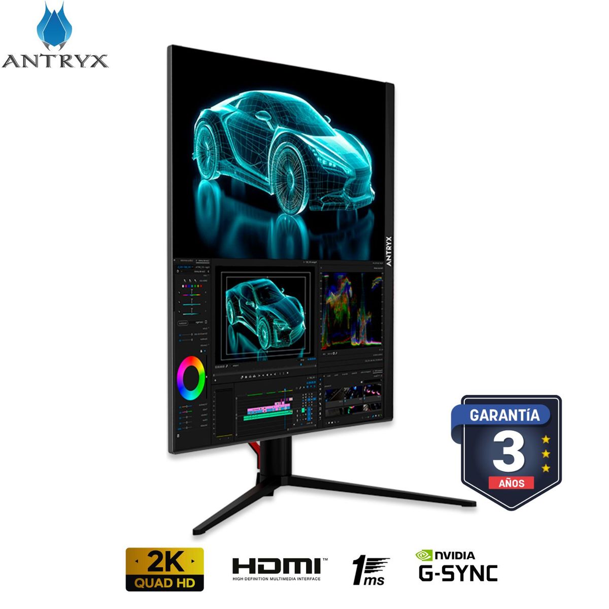 ANTRYX - Monitor Antryx Vision IPX272QGT, 27" FAST IPS, 2K, 180 Hz, 1ms, G-Sync