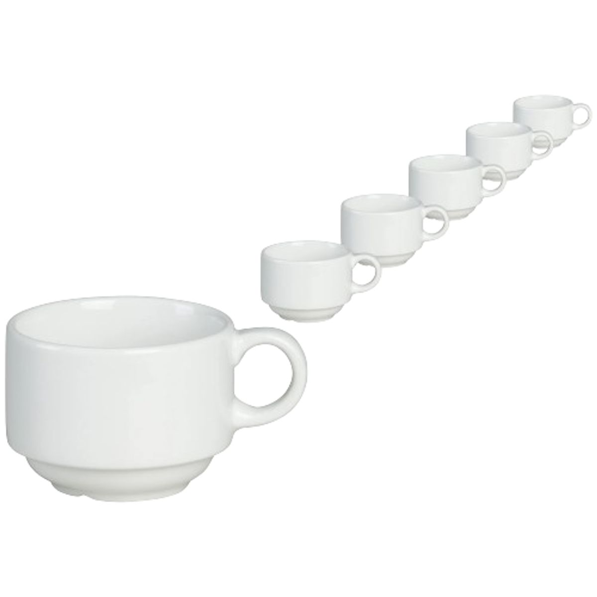 CORONA - 12 tazas color blanco elegantes