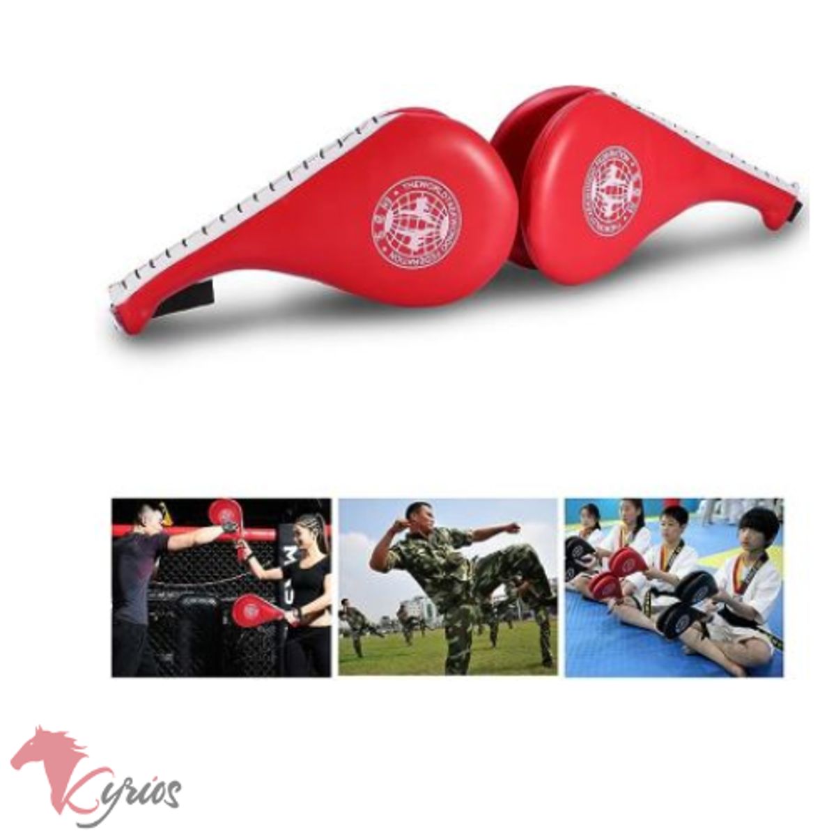 GENERICO - Paleta Doble Para Taekwondo Karate Box - Rojo