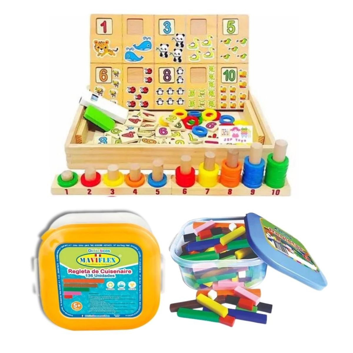 GENERICO - Didácticos Pizarra Matemática Donuts + Regletas Coloridas