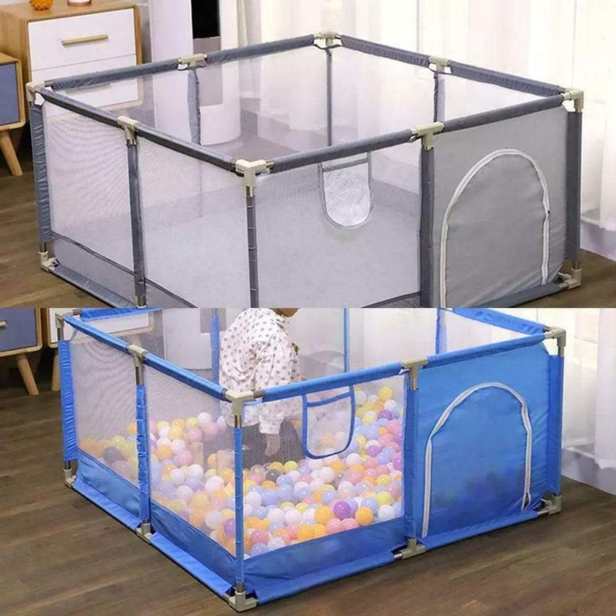 GENERICO - Corral De Juegos Con Malla De Seguridad Bebé Niña 180 cm x 120 cm