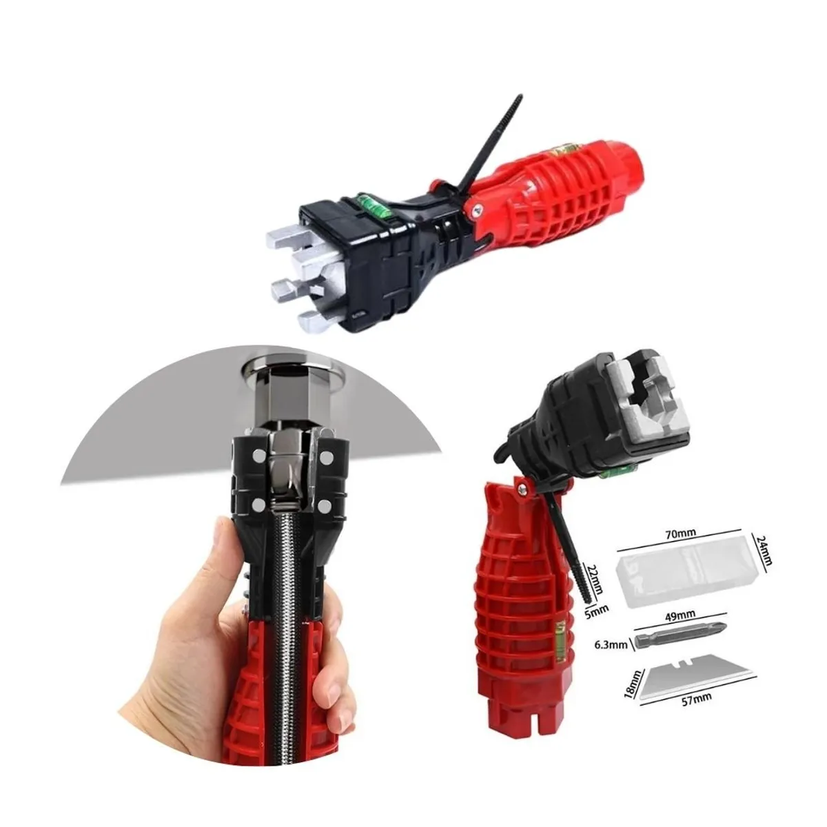 GENERICO - Llave Multifuncional Para Gasfitería 18En1