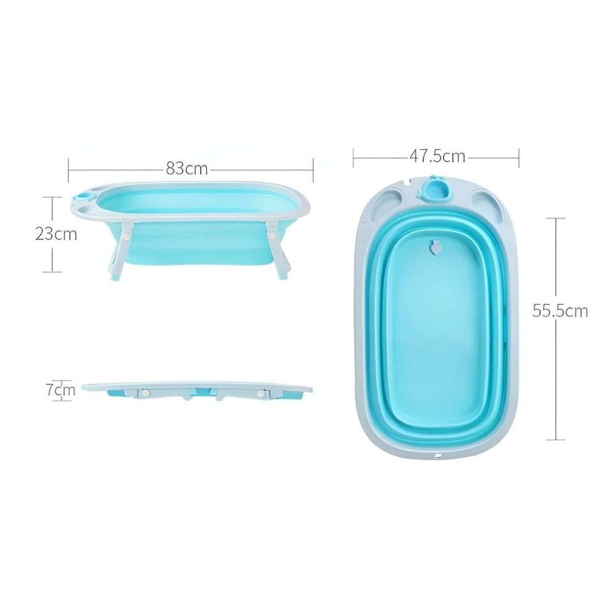 GENERICO - Bañera Plegable Patas Antideslizantes Para Bebés - Niño