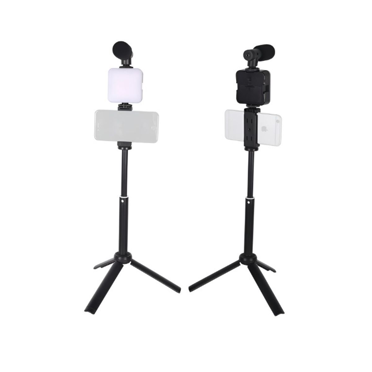 SEISA - Kit Estabilizador para Teléfono Trípode Micrófono Luz Led recargable