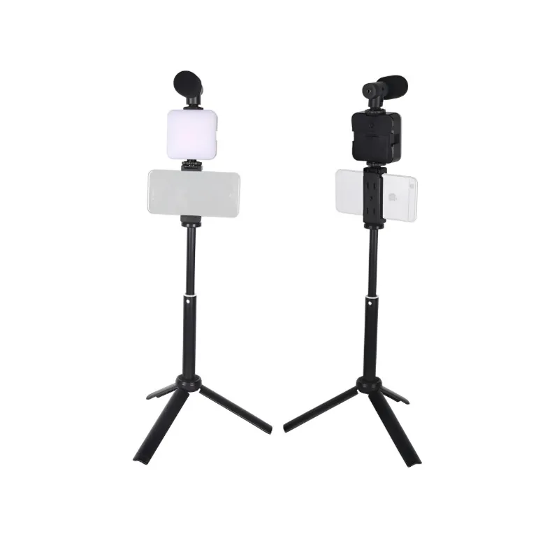 SEISA - Kit Estabilizador para Teléfono Trípode Micrófono Luz Led recargable