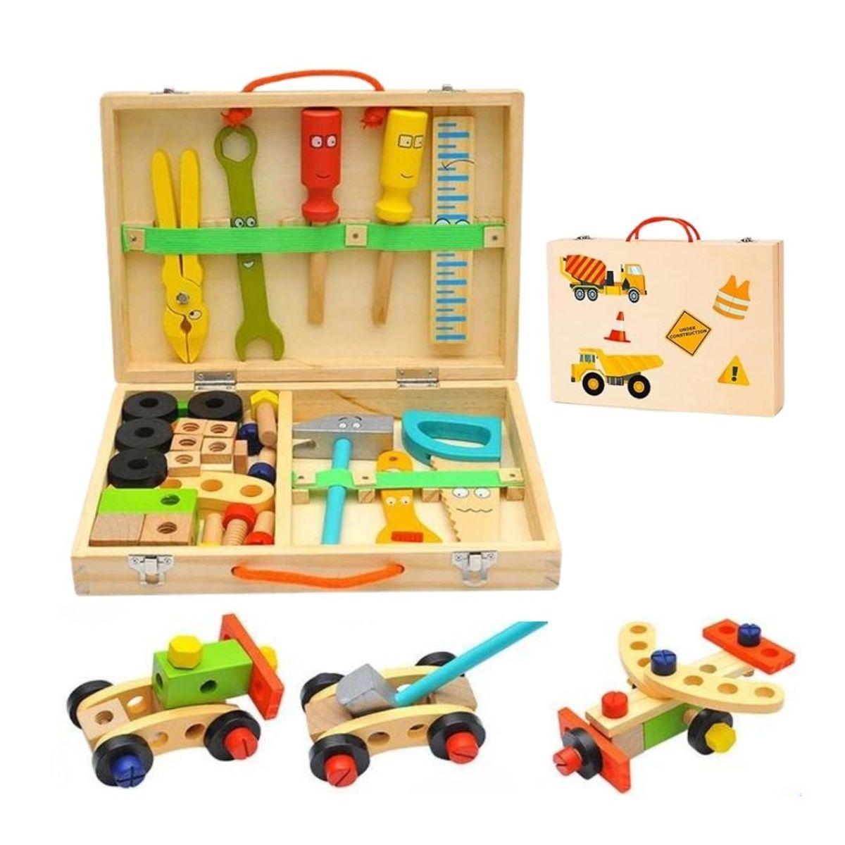 GENERICO - Kit Infantil Herramientas De Madera Animadas