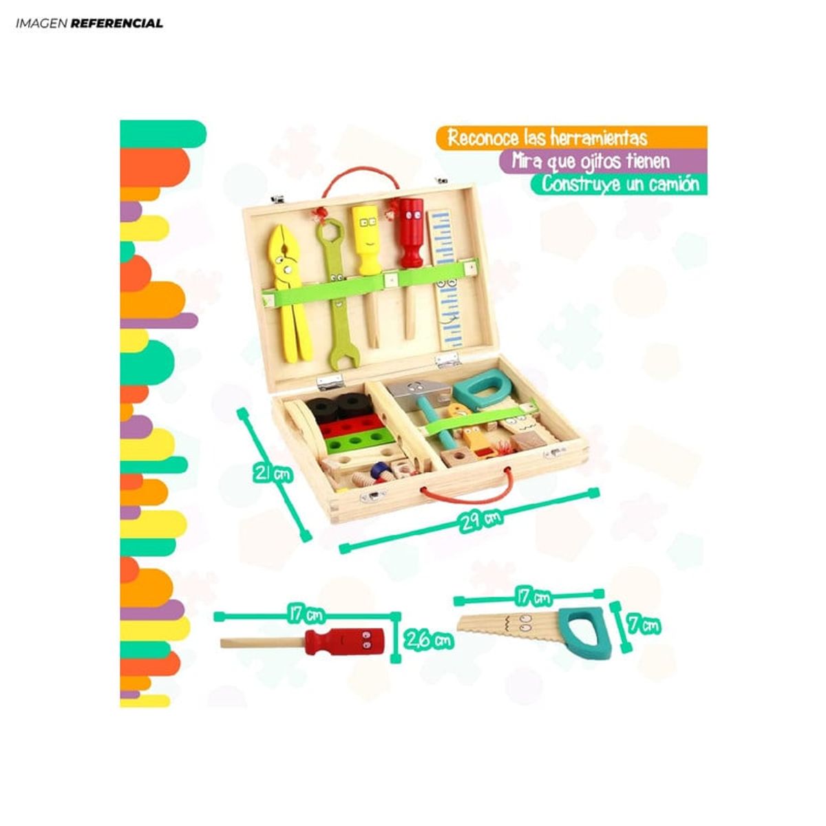 GENERICO - Kit Infantil Herramientas De Madera Animadas