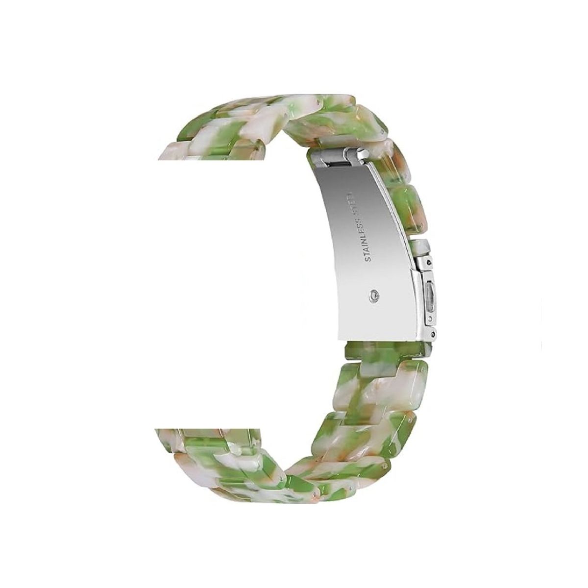 GENERICO - CORREA ESLABONES DISEÑO FLORES PARA SMARTWATCH DE 42-44-45-49MM VERDE