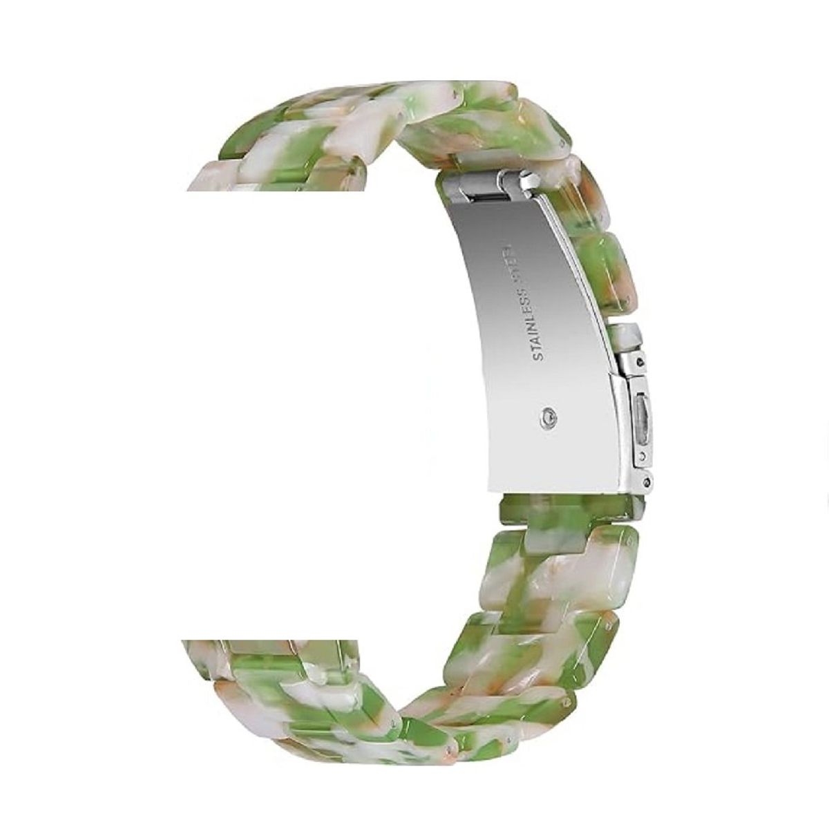 GENERICO - CORREA ESLABONES DISEÑO FLORES PARA SMARTWATCH DE 38-40-41MM VERDE